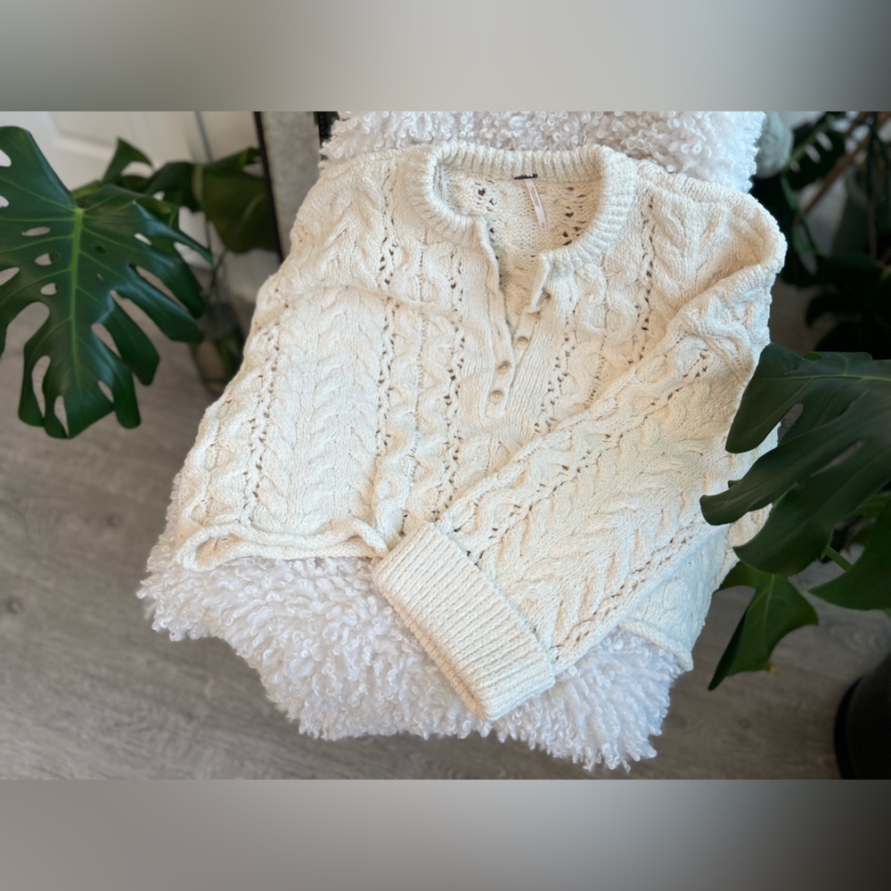🐈⛅️Authentic Free People Polly Cable-Knit Sweater🧸 - Picture 7 of 17